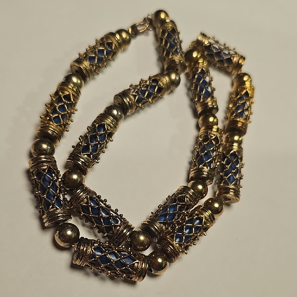 MOMA Museum Replica Caged Lapis Necklace